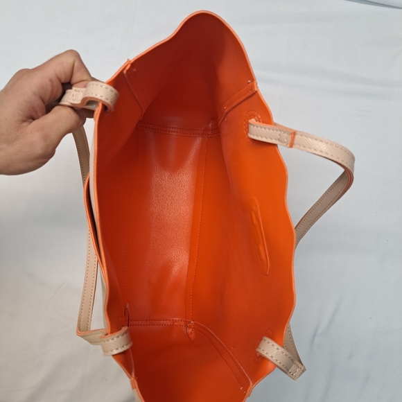 New Nine West Cream/Tan And Orange Women's Tote Bag. - Picture 7 of 10